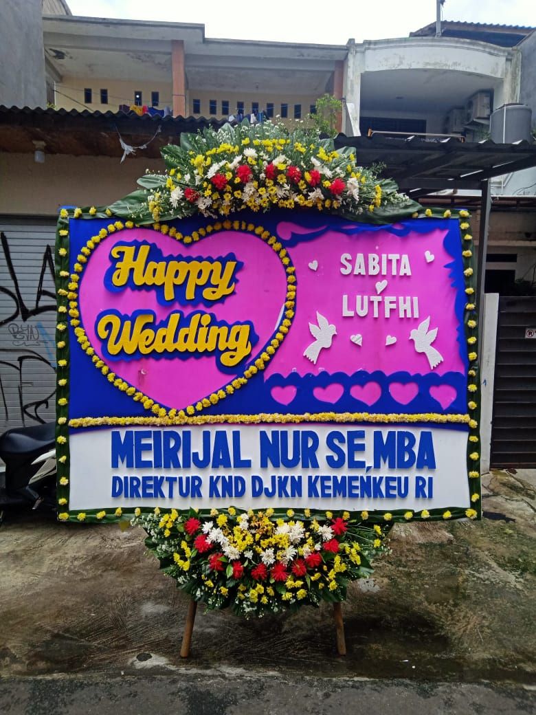 Bunga Papan Happy Wedding #118